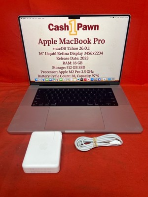Apple 2023 MacBook Pro 16'' M2 Pro 3.5GHz 16GB RAM 512GB SSD A2780 (CP1118610)
