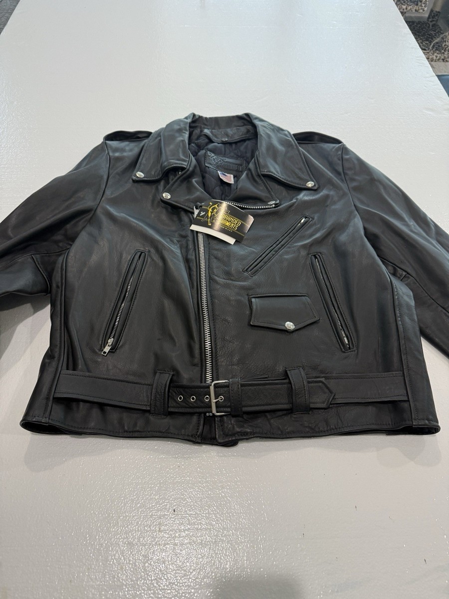 RARE Branded Garments vintage mens motorcycle leather jacket biker