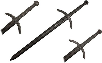 41 1/4'' Polypropylene Black Long Knight Medieval Sword Performance