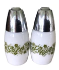 Vintage Gemco Pyrex Corelle Green & White Crazy Daisy Salt and Pepper Shakers