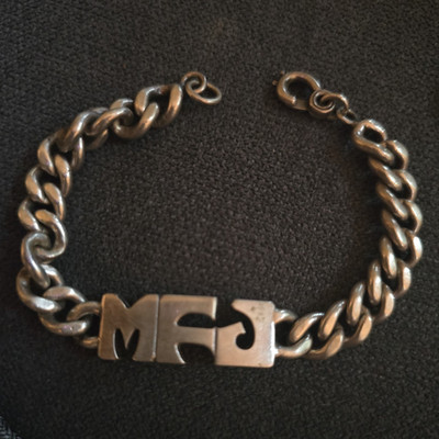 Leonore Doskow Handmade 925 Sterling Silver ID Curb Link Bracelet, Engraved MFJ