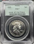 1955-Proof 67-PCGS Certified-Franklin Half Dollar- Glossy-Old Green Case