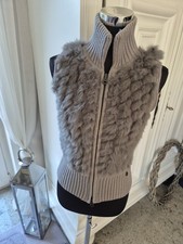 Armani Exchange Fell Weste Gr M grau Kaninchen Fell Strickweste Pulli