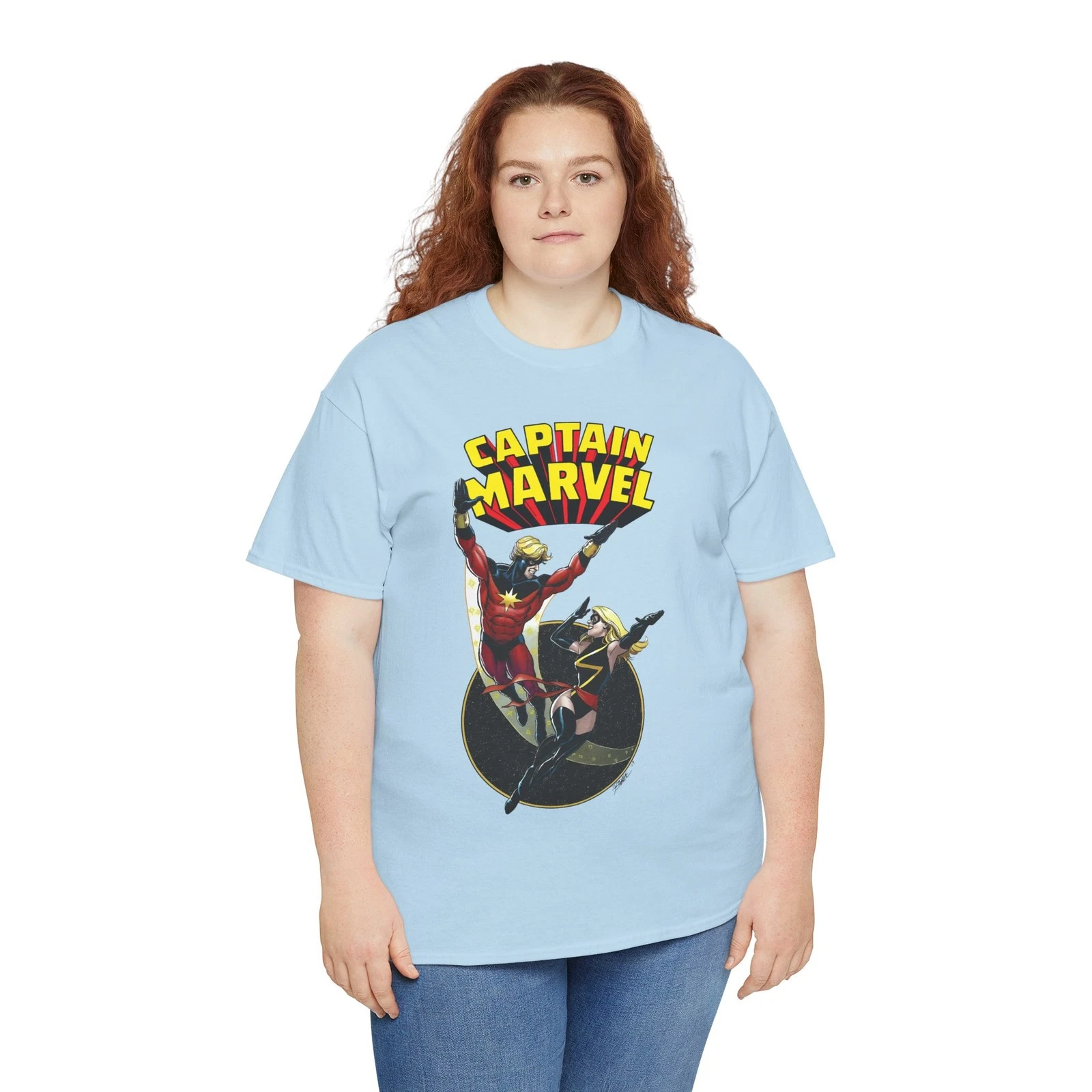 Captain Marvel T-Shirt - George Perez Art - Mar-Vell, Carol Danvers