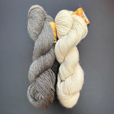 (2) CASCADE ECO ALPACA YARN - Undyed Baby Alpaca Grey & White 220 yds