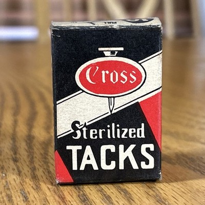 Vintage W.W. Cross & Co Tack Box 1950 Advertising W Tacks Jaffrey New Hampshire