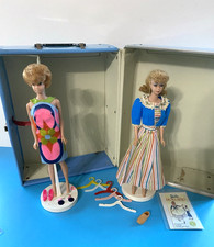 Vintage 1962 Barbie Case/ 6 Ponytail Doll/Bubble Cut/Clothes/2 Stands Included 