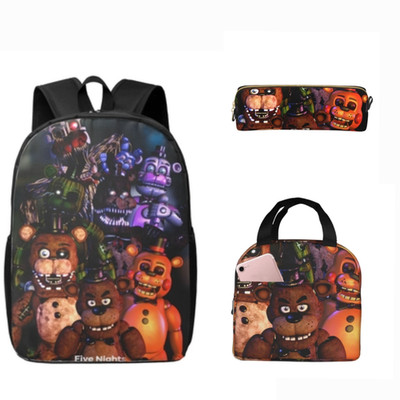 Five Nights at Freddy's Cartoon Student Large Backpack 3-Piece Set - Custom