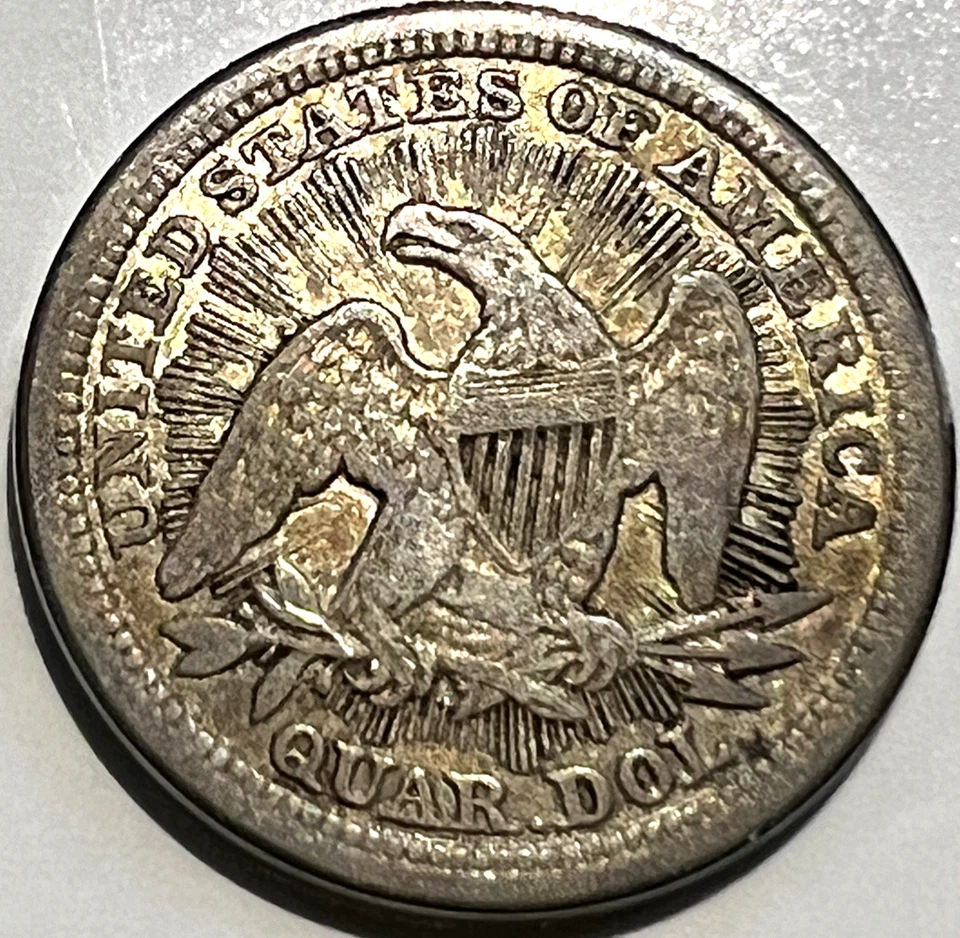 ⭐️ 1853 Arrows and Rays Seated Liberty Quarter VF+ Features Coin 90% Silver 25C - Image 2 of 4