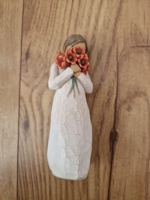 Willow Tree Surrounded by Love Figurine Girl Flowers, 13.5cm