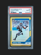2024 Panini Donruss Optic Jahmyr Gibbs Gold Prizm #64 PSA 10 /10 - POP 1 OF 2!