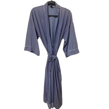Christian Dior Lounge Wear Mens Vintage Periwinkle Blue Wrap Robe CD Monogram