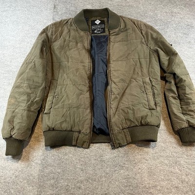 Cotton On Men Bomber Jacket Olive Green Quilted Full Zip Casual Small S Gorpcore