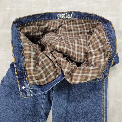 Guide Gear Mens 42x27 (tag 42x30) Straight Leg Denin Blue Carpenter Jeans lined - Picture 3 of 14