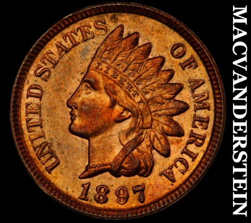 1897 Indian Head Cent - RB Choice Gem Brilliant Uncirculated+++ Lustrous  #i5929