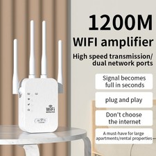 WiFi Signal Extender Range Repeater Booster Internet Amplifier 1200Mbps UK Plug