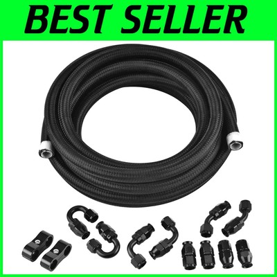 16FT 6AN E85 Nylon Braided Fuel Hose - High Pressure & Temperature Resistant