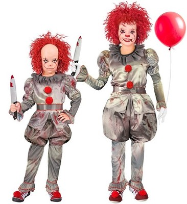 Widmann Killer Clown (Shirt, Pants, Overpants, Belt, Shoe Covers) (140 cm / 8-10