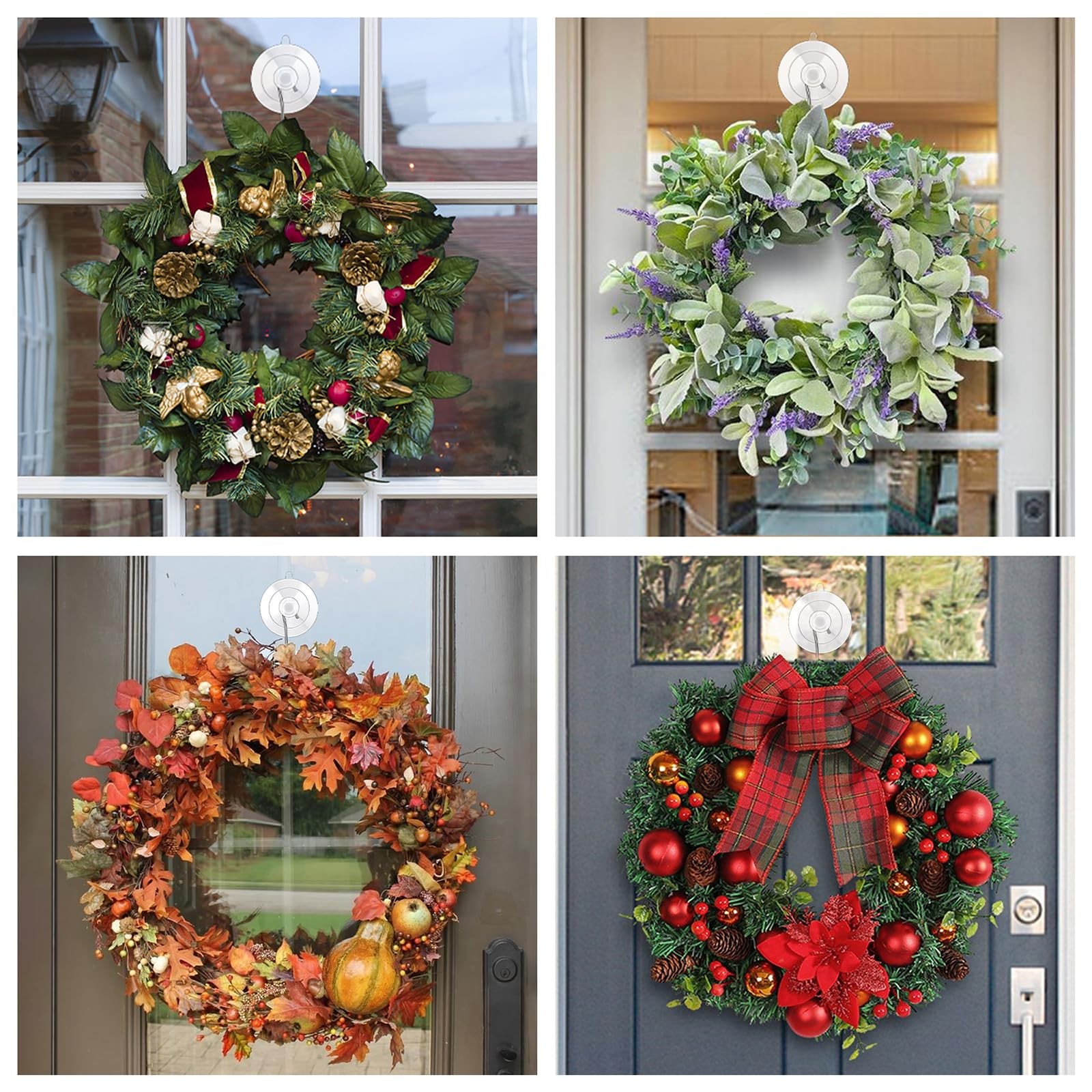 Suction Cup Hooks 12Pack - Max Load 10LB, 1.77Inch Clear Medium Suction Cups,...