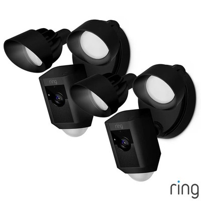 Flutlicht Überwachungskamera 1080p fest verdrahtet Floodlight Cam Plus Ring schwarz 2er Pack
