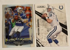 2014 Topps Chrome Andrew Luck Card #47 + 2010 Rookies & Stars Peyton Manning #64