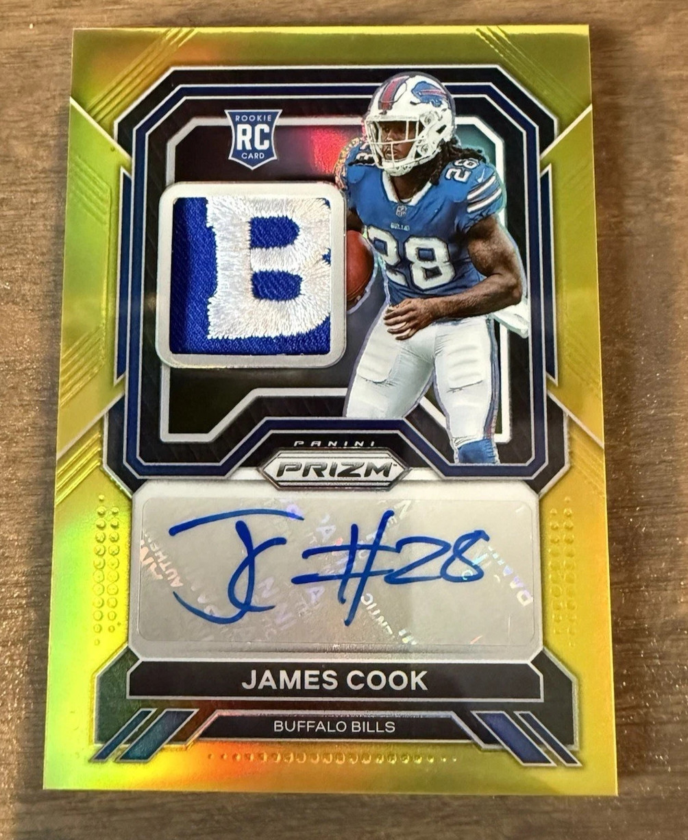 2022 Panini Prizm James Cook Rookie Patch Gold Auto /10 RARE! Jersey Match RPA