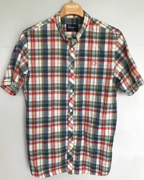 Men Fred Perry Shirt Multicolor Cotton M