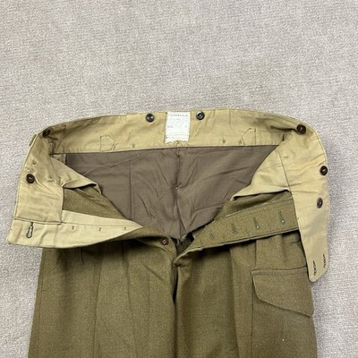 Vintage 50s British P49 Wool Combat Field Trousers Pants Mens