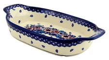 Polish Pottery Rectangular Serving Dish Handmade by Zaklady Boleslawiec