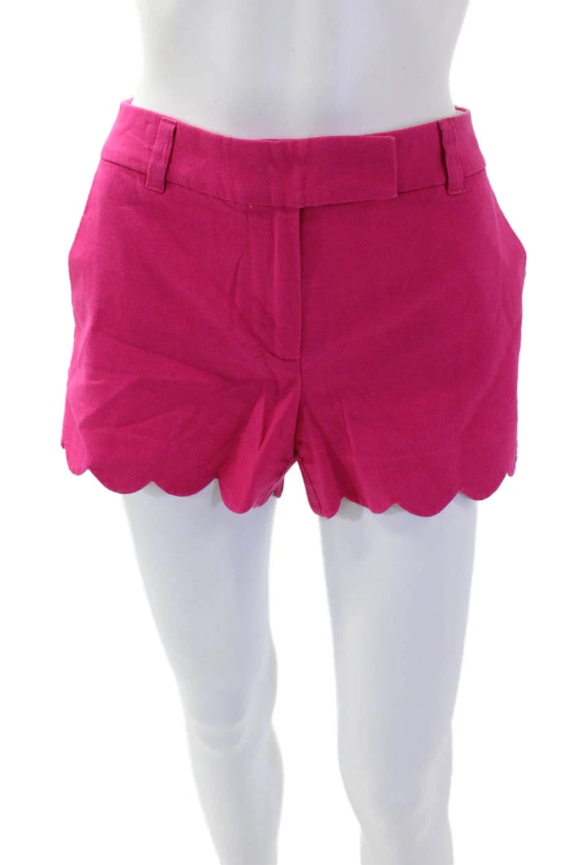 J Crew Unisex Pink Linen Cotton Beach Solid Shorts Size 4