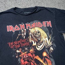 Official Iron Maiden T Shirt Number Of The Beast Graphic L