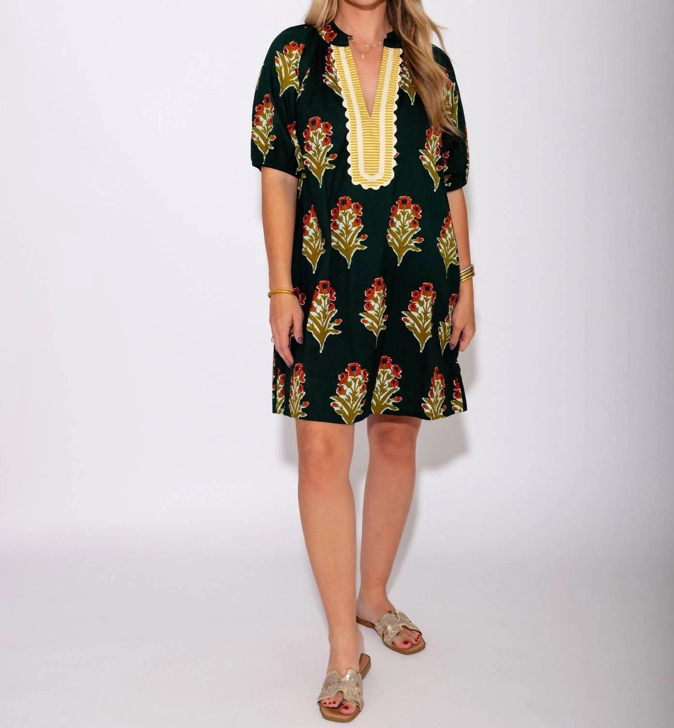 Thml Petal Stripe V-Neck Dress Green
Opens in a new window or tab
