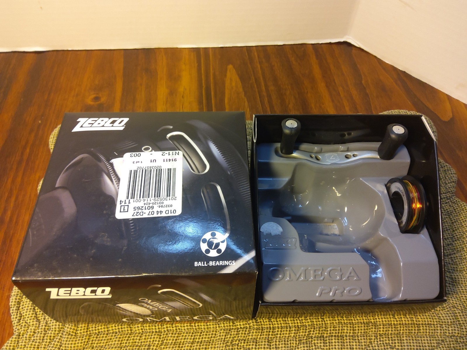 Zebco Omega pro Handle, Box, Spool