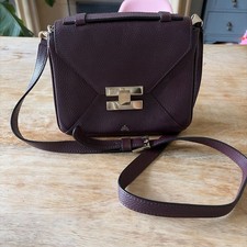 Demellier Vancouver Burgundy Red Wine Leather Bag Crossbody Pebbles Leather