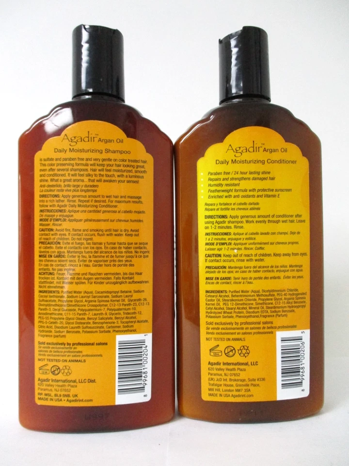 Champú y acondicionador hidratante diario Agadir aceite de argán juego de 12,4 oz Foto 2 de 2