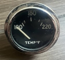 Vintage Ac Temperature Gauge Black Chrome 100-220