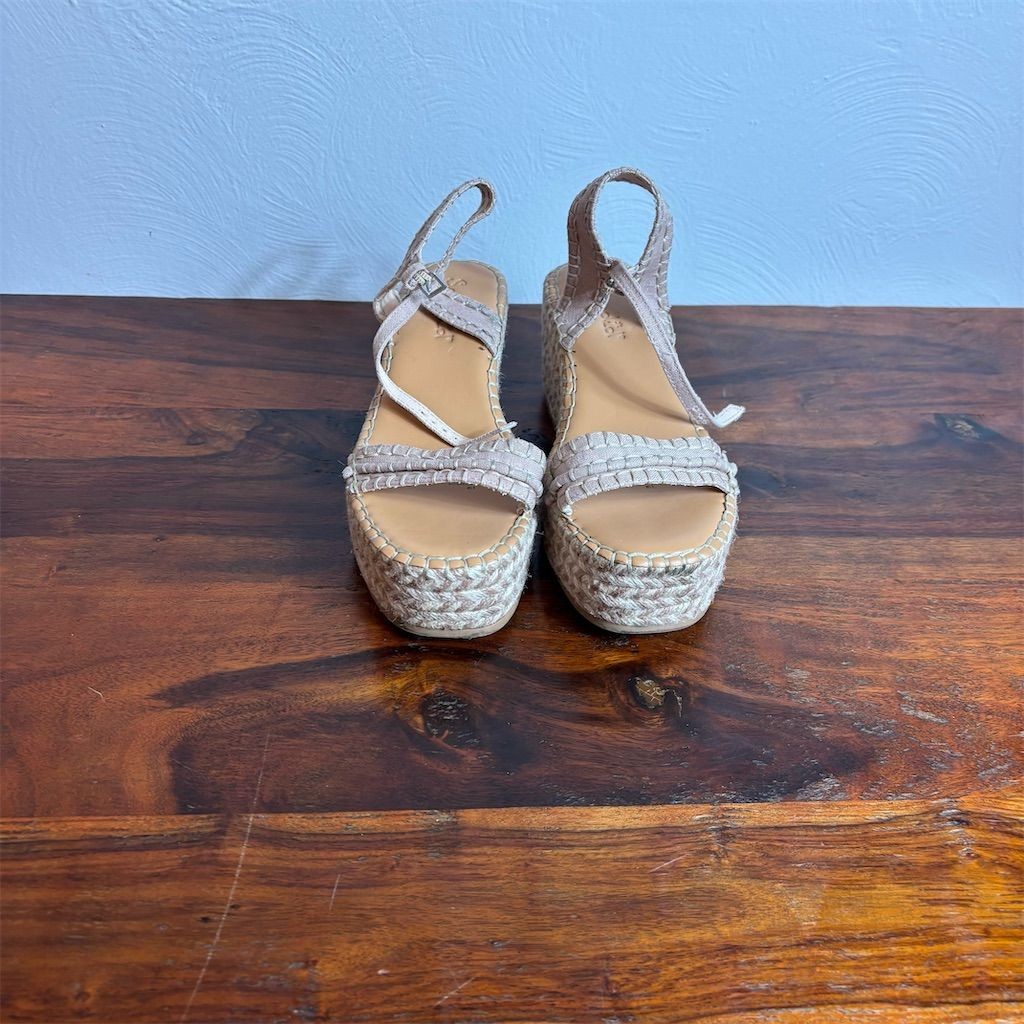 Splendid Lizzy Women's Espadrille Wedge Sandals Almond Size 8.5