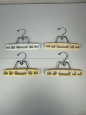 Vintage Lot of 4 Tamor Type Small Plastic Clamp Hangers Pants Skirts Trouser J