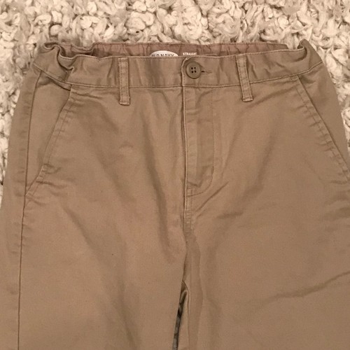 Pantalones caqui Old Navy para niños bronceados rectos ajustables incorporados flexibles - talla 12 - Imagen 2 de 2