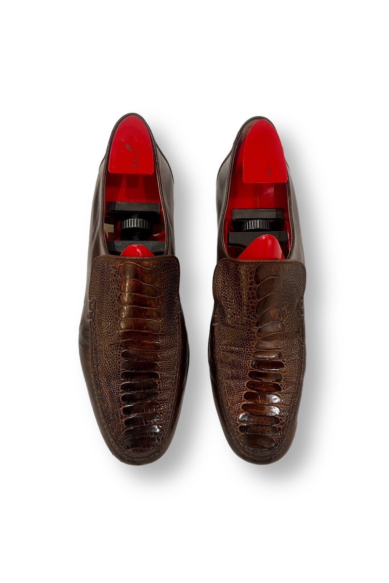 Vintage 1970s Bruno Magli Ostrich Leg Leather Loafers -RARE  display picture 3
