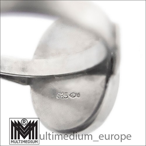 Fischland Bernstein Silber Ring 60er Jahre Fisch silver amber 60s 835 - Bild 4 von 4