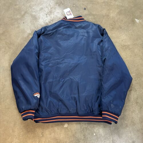 Vtg Denver Broncos NFL Game Day Satin Button Up Bomber NFL Jacket Medium - Picture 4 of 4