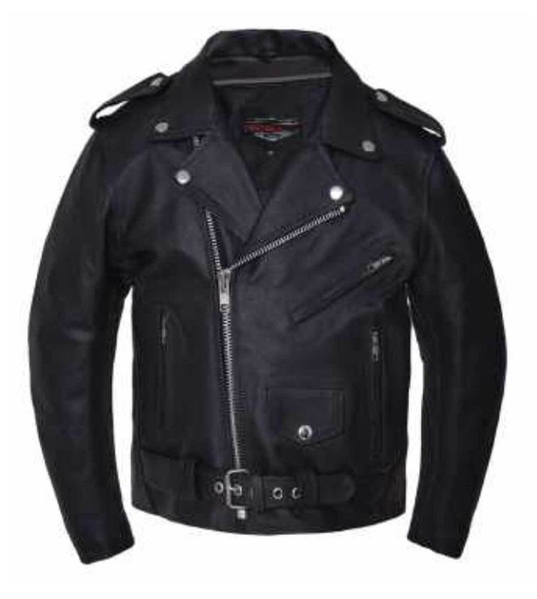 UNIK Boy's Premium Leather Biker Style Jacket Classic Black