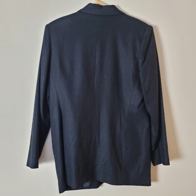 Vintage Bice Linen Blazer Women's 10/L Black Casual Dressy