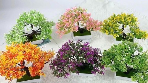 Sakura Simulation Artificial Plants Flowers In Pots Home Office Fake Tree Decor - Picture 5 of 9