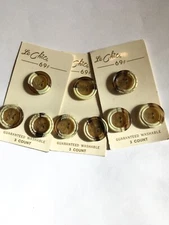 3 Le Chic original cards 9 mottled Tan Beige Brown buttons vintage