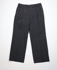 Vtg 70s Streetwear Mens 36x31 Wool Blend Houndstooth Wide Leg Bell Bottoms Pants