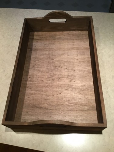HARRY & DAVID WOODEN SERVING TRAY WITH HANDLES DOVETAIL CORNERS 17x11 - NEW - Picture 6 of 11