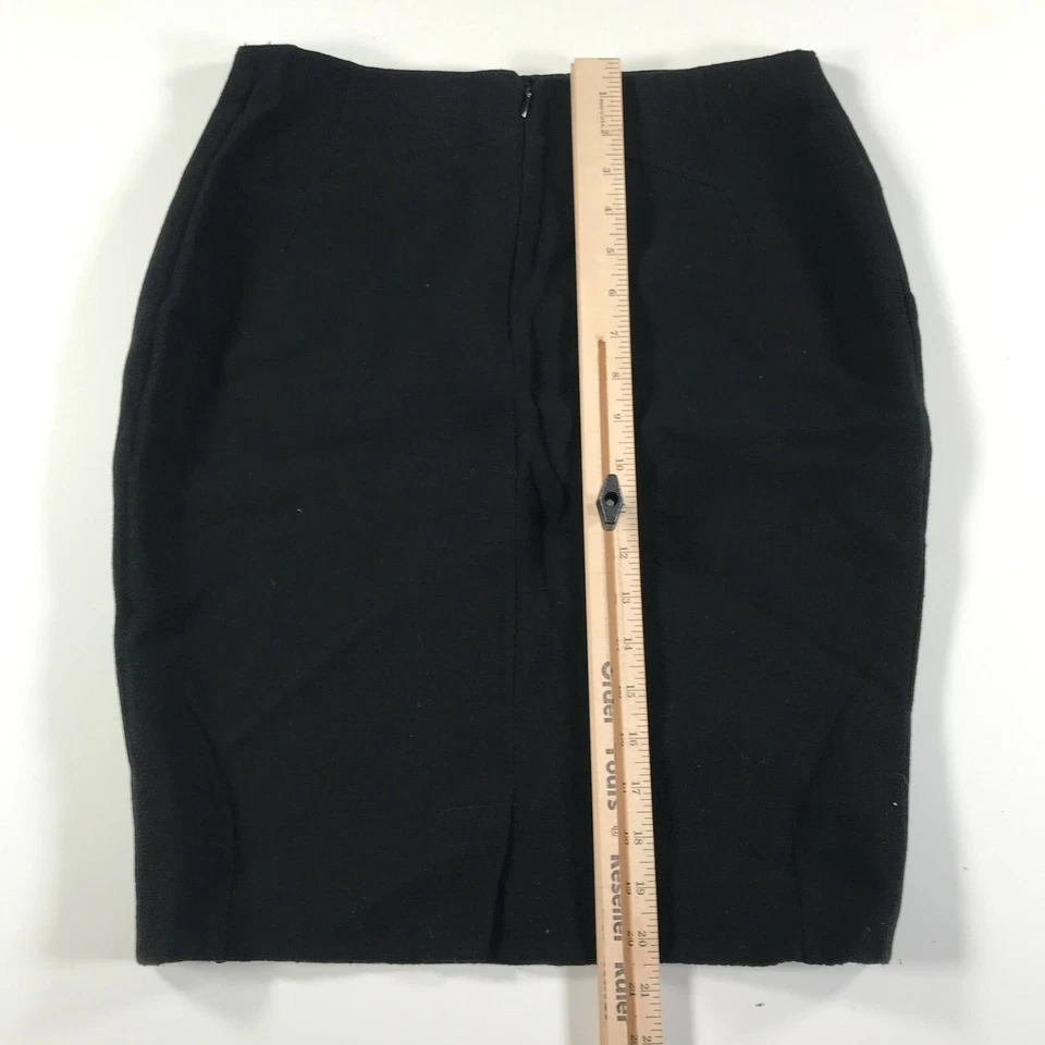 Falda Lápiz Chado Ralph Rucci Mujer 14 Negra Mezcla Lana Forrada Corta Foto 4 de 4