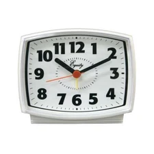 Equity 33100 Electric Analog Alarm Clock with White Case & Lighted Dial